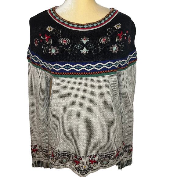 Aldomartins Pesse Sweater with Fringe Size 12 Anthropologie - Picture 1 of 10